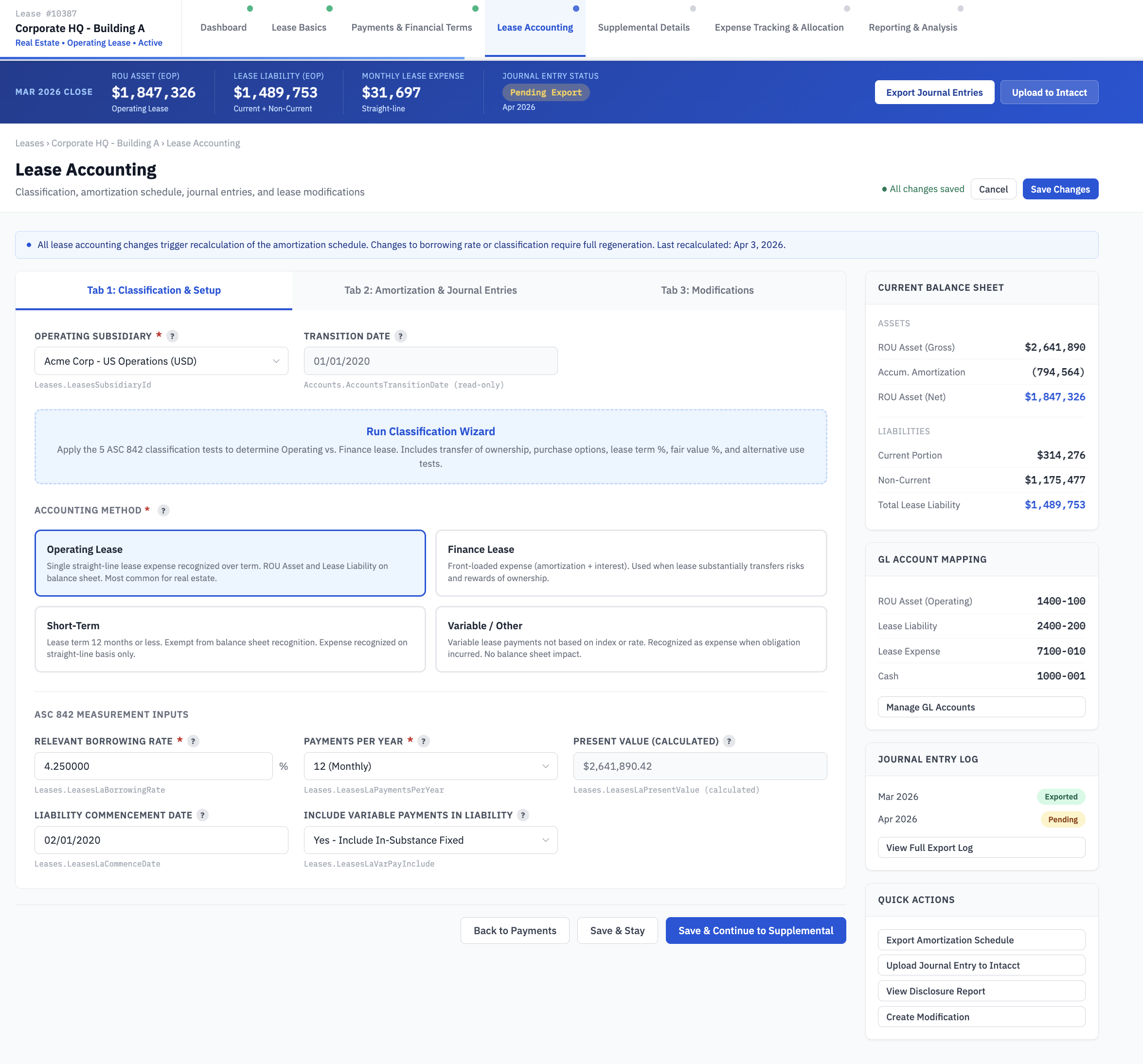 iLeasePro V2 Lease Accounting screenshot