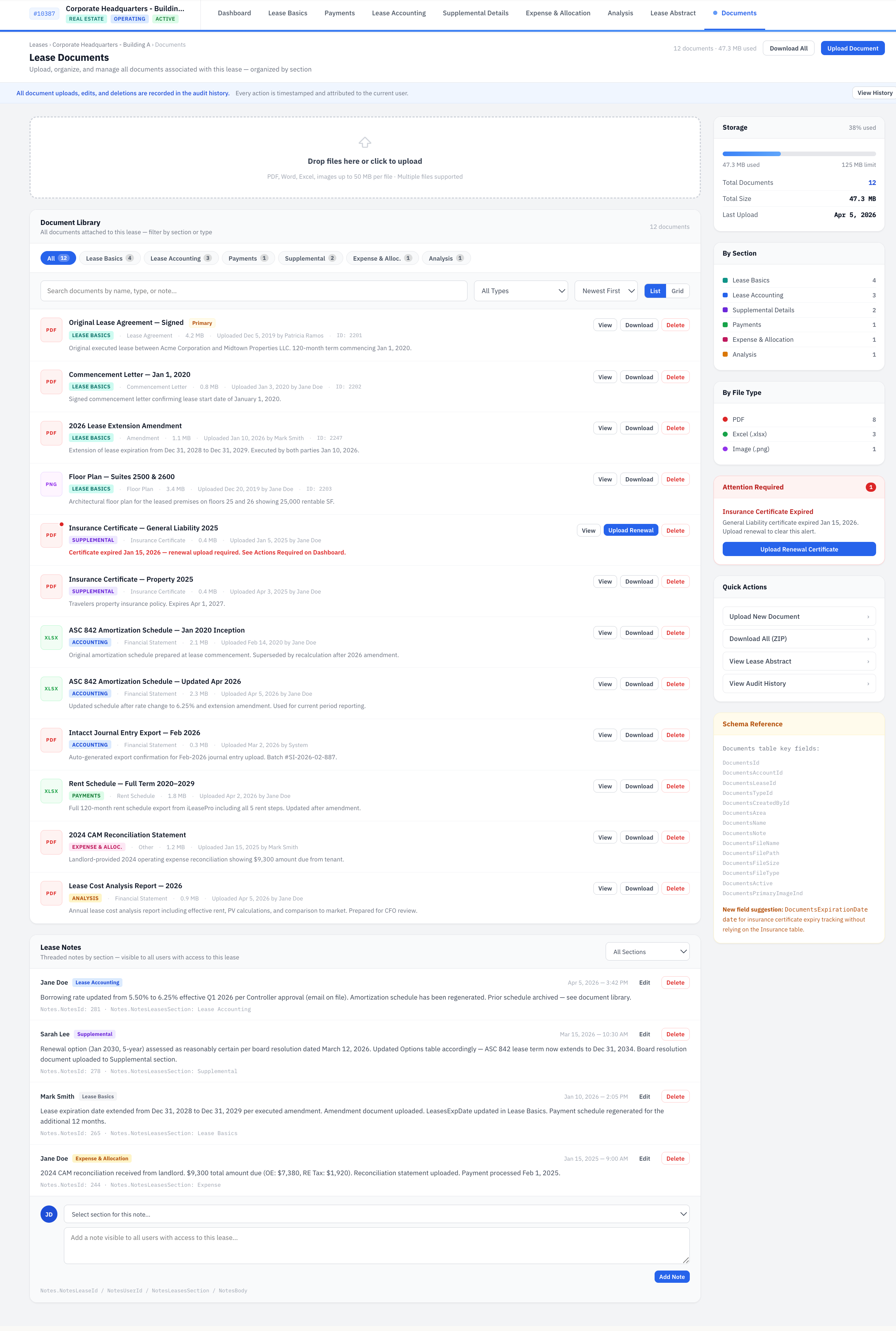 iLeasePro V2 Lease Documents screenshot