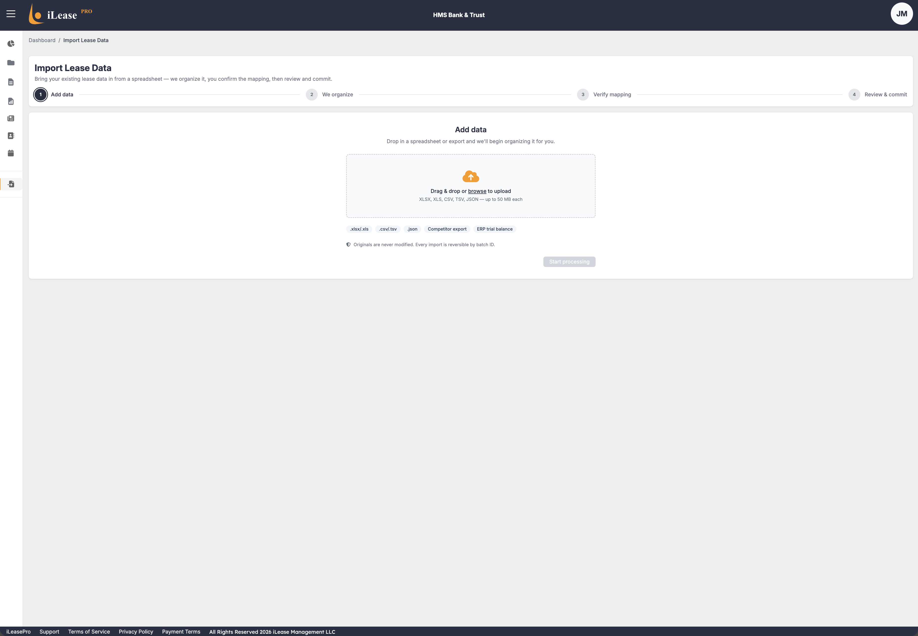 iLeasePro V2 AI Portfolio Import screenshot