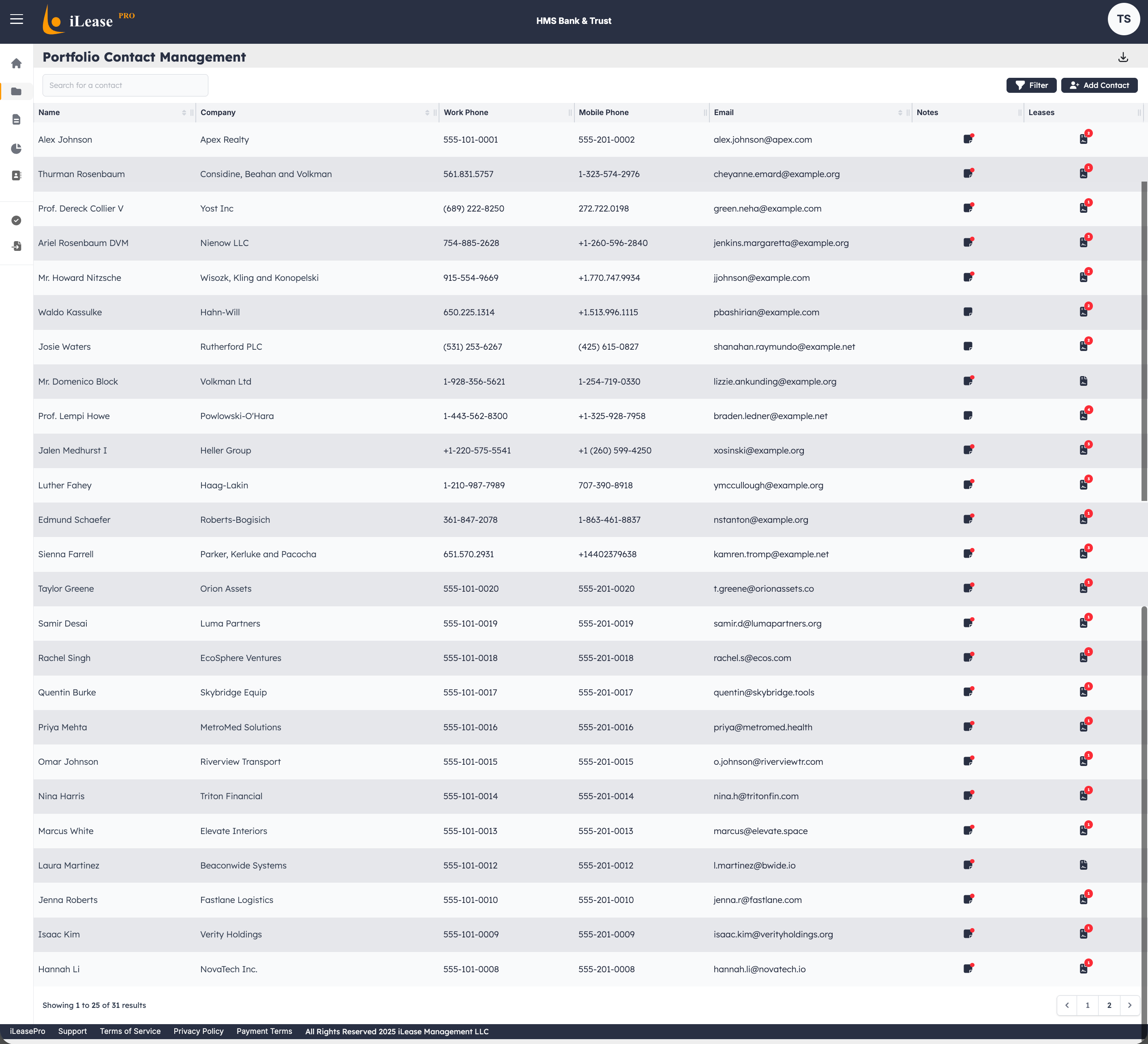 iLeasePro Contact Management