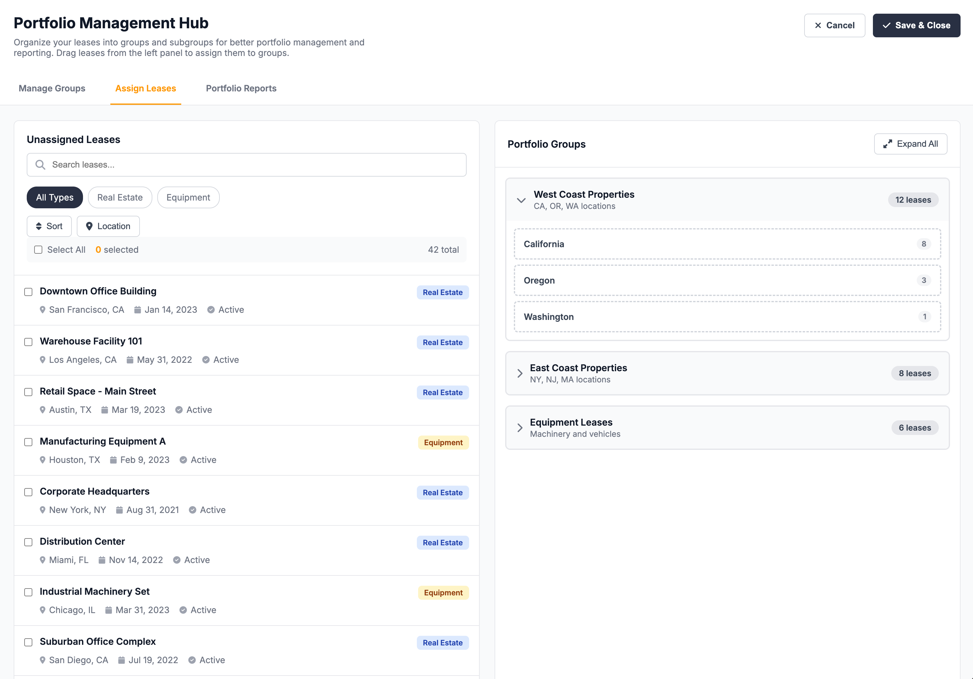 iLeasePro Assign Leases