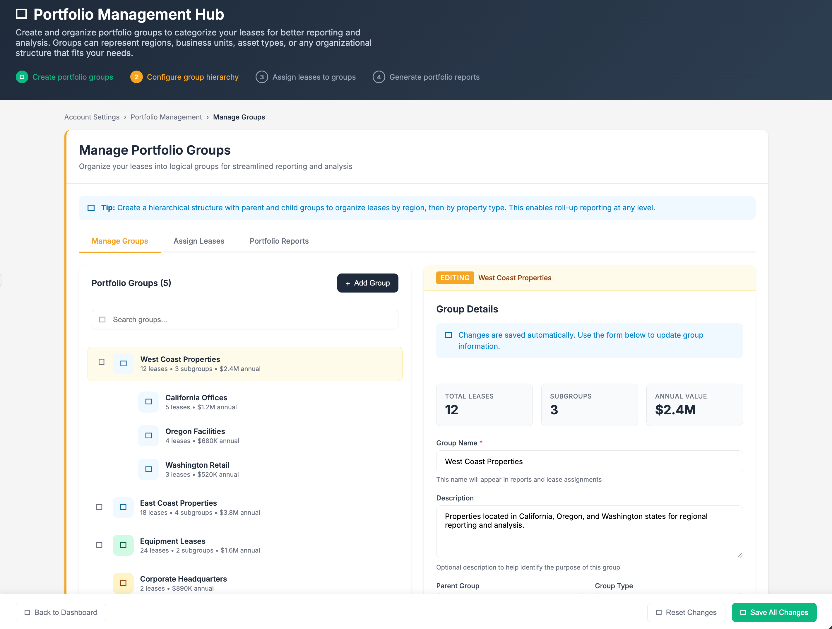 iLeasePro Manage Groups