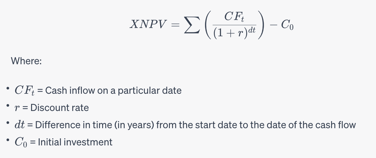 XNPV Formula